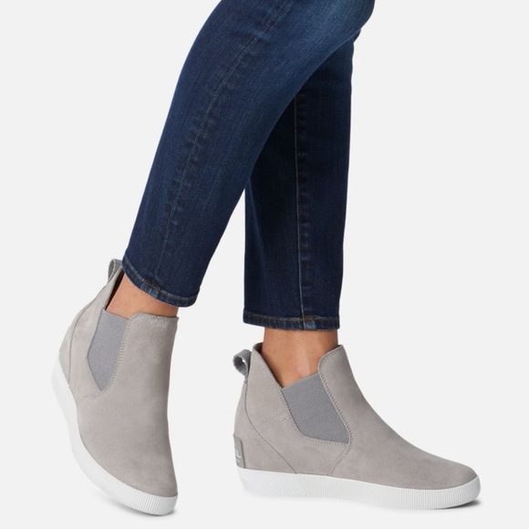 Sorel Shoes - Sorel Out N About Wedge Slip On Bootie Chrome Gray White NWT size 8